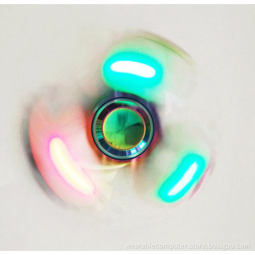 New Relieve Stress EDC Fidget hand spinner toys with LED flash light Metal Fingertip Gyro